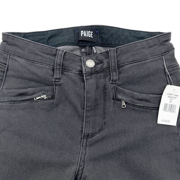 PAIGE Denim Skinny Ankle Zip Jeans in Pearson Wash 25 - Picture 5 of 11